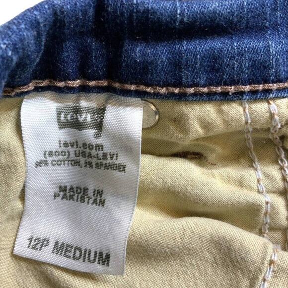 Levi's 512 Jeans Women Sz 12 Petite Medium Perfectly Slimming Stretch Blue Denim - Picture 9 of 10